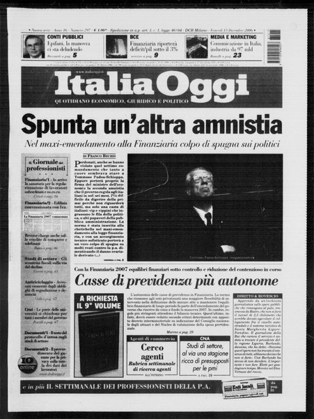 Italia oggi : quotidiano di economia finanza e politica